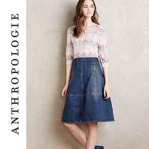 ❗️🌸NWOT ANTHRO Pieced Denim Pocket Skirt in Blue